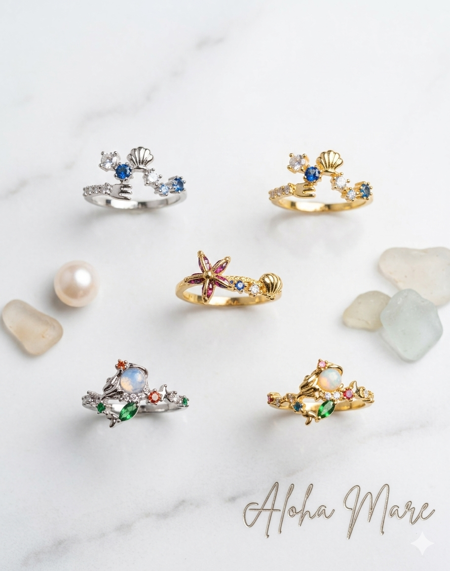 Little Mermaid🧜♀️ Sortijas Ajustables