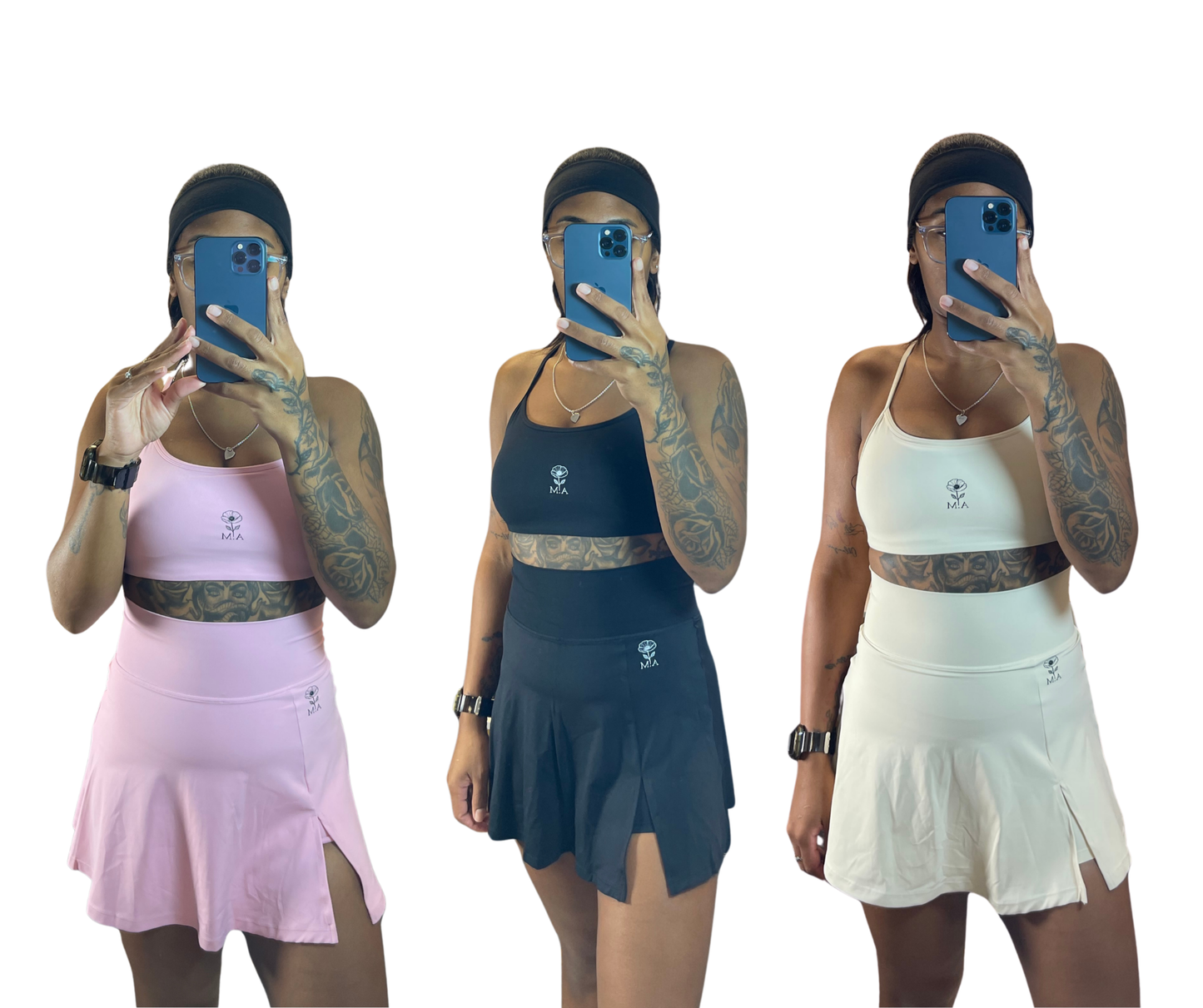 🌺 Island Muse Set: 🖤 Black • 🤍 Ivory • 🩷 Pink