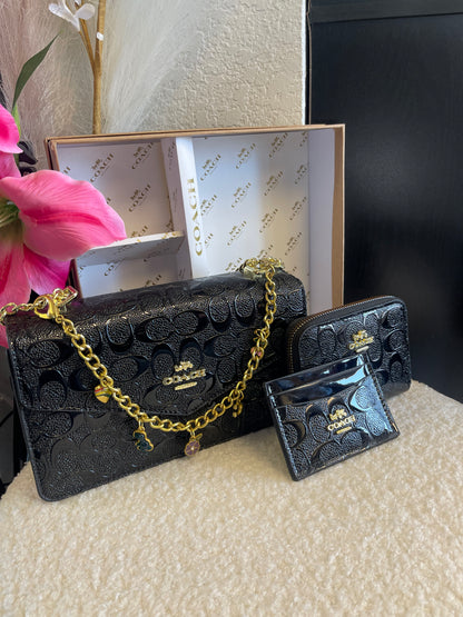 Black Leather Purse Set 🖤
