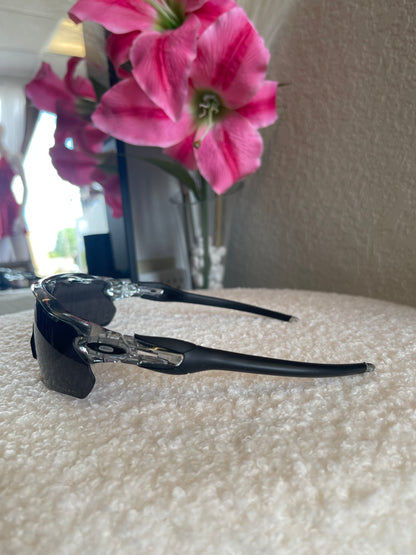 CLEAR & BLACK -BLACK LENSES SUNGLASSES