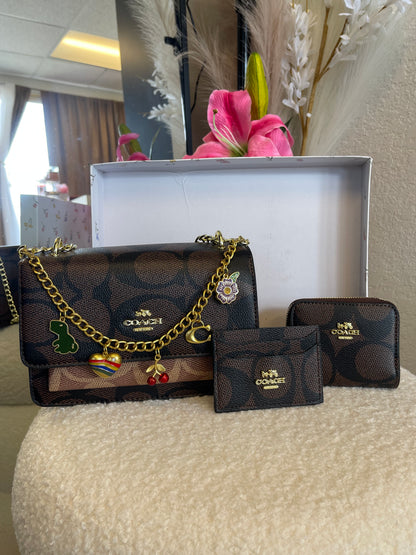 DARK/ LIGHT BROWN PURSE SET🤎