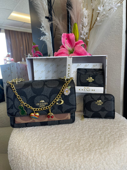 BLACK/BROWN PURSE SET🤎🖤