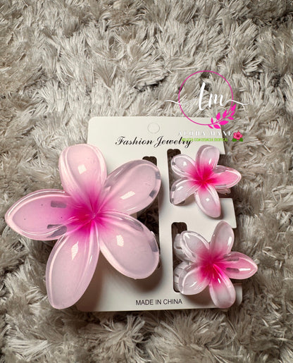 HAIR CLIPS FLOWERS GLOSSY🌺