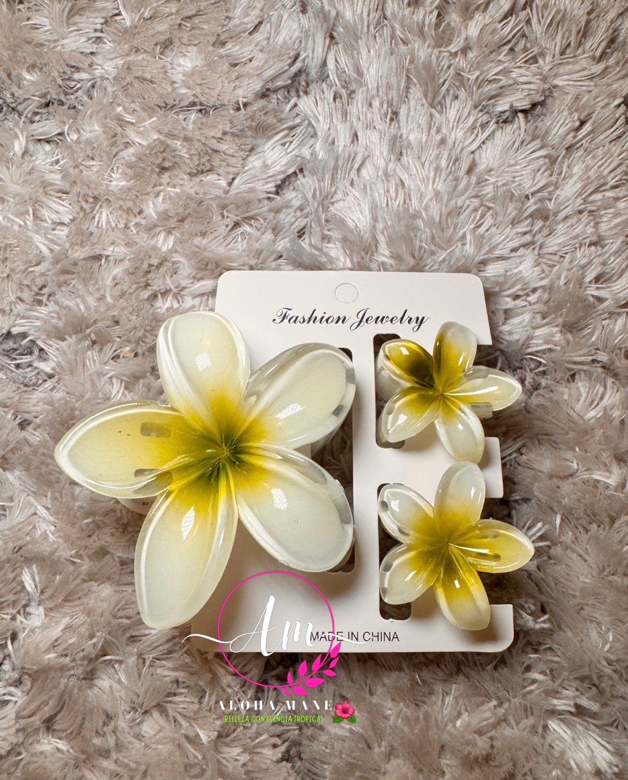 HAIR CLIPS FLOWERS GLOSSY🌺