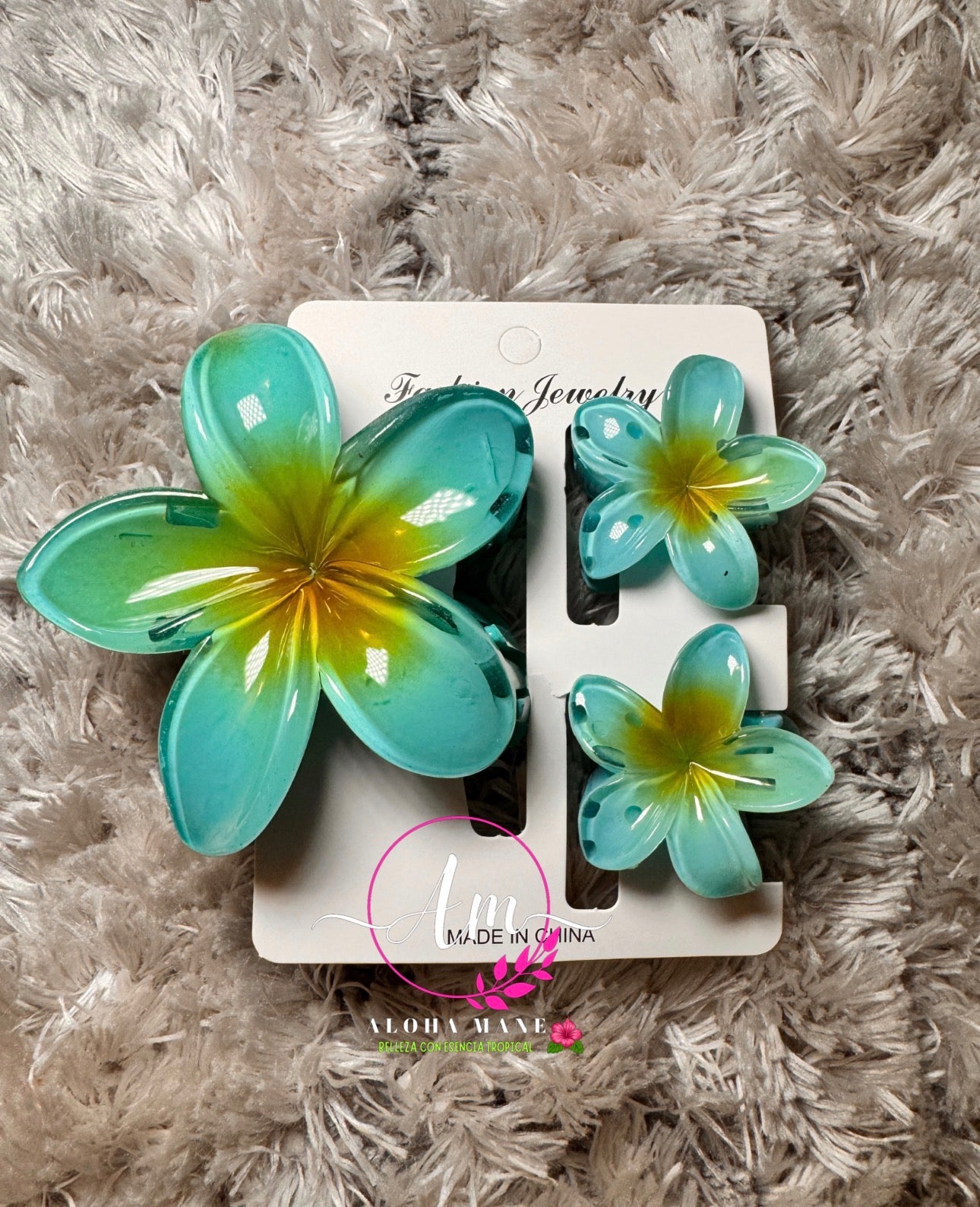 HAIR CLIPS FLOWERS GLOSSY🌺
