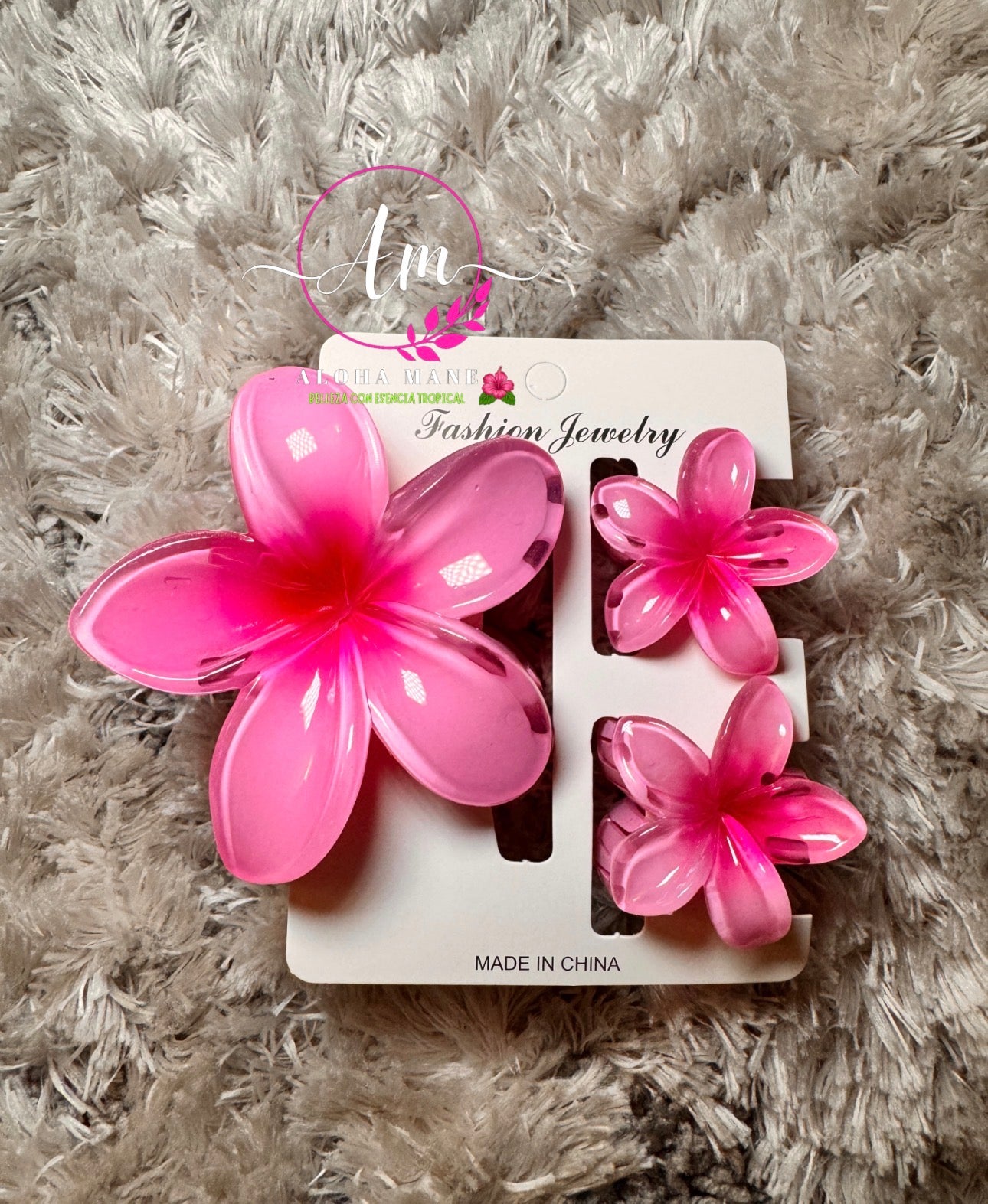 HAIR CLIPS FLOWERS GLOSSY🌺