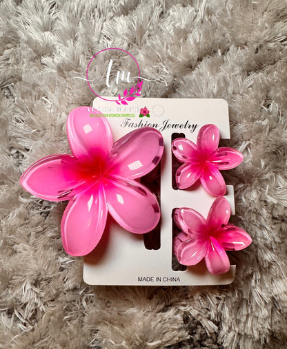 HAIR CLIPS FLOWERS GLOSSY🌺