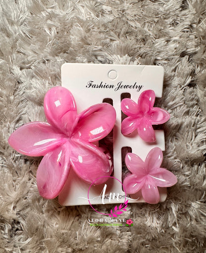 HAIR CLIPS FLOWERS MARBLE🌺