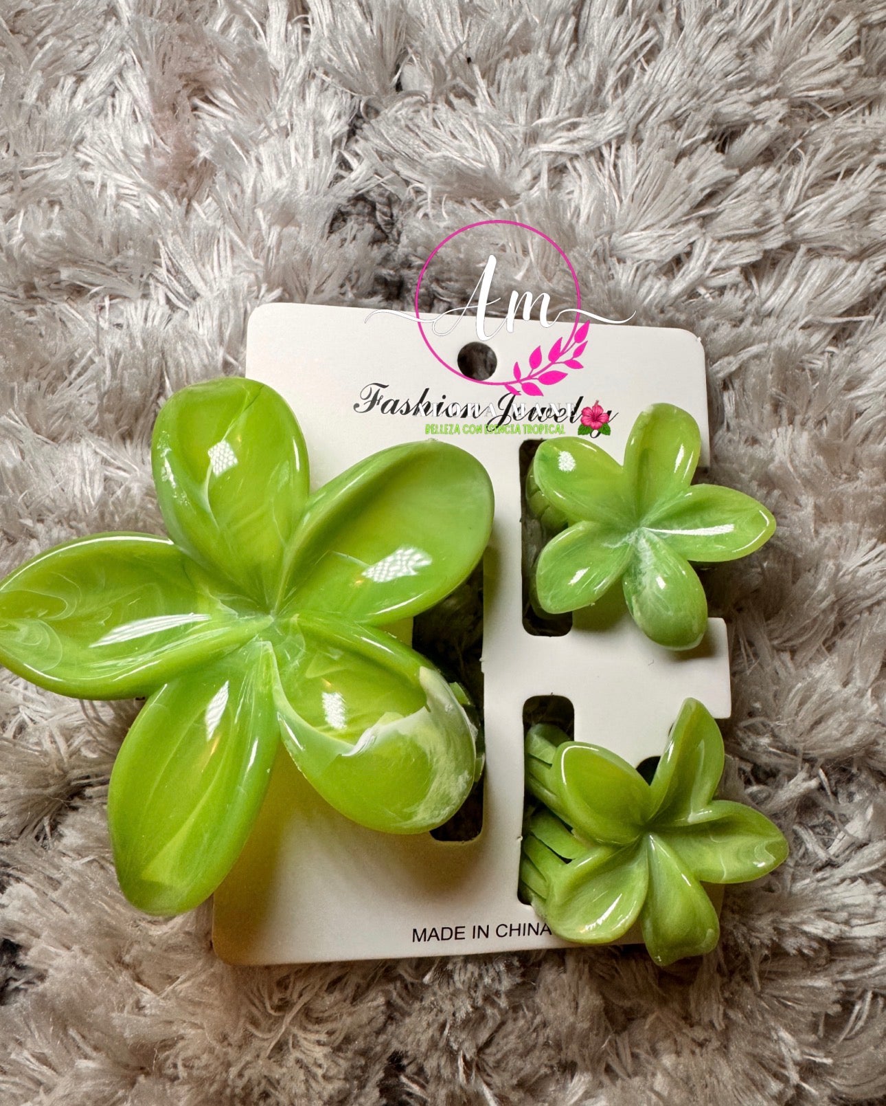 HAIR CLIPS FLOWERS MARBLE🌺