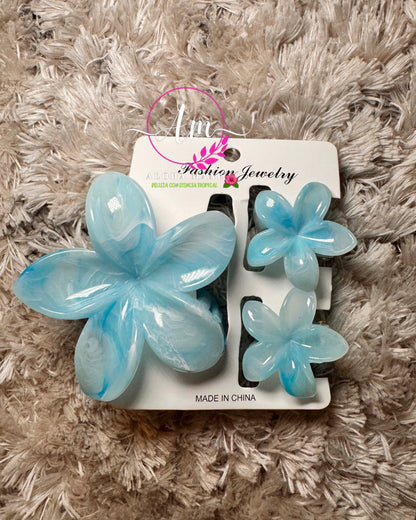 HAIR CLIPS FLOWERS MARBLE🌺