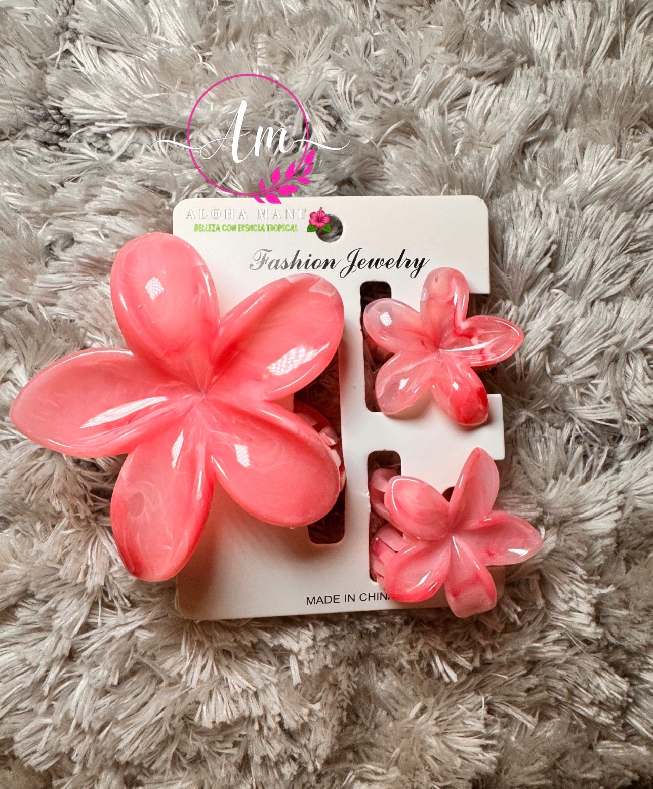 HAIR CLIPS FLOWERS MARBLE🌺