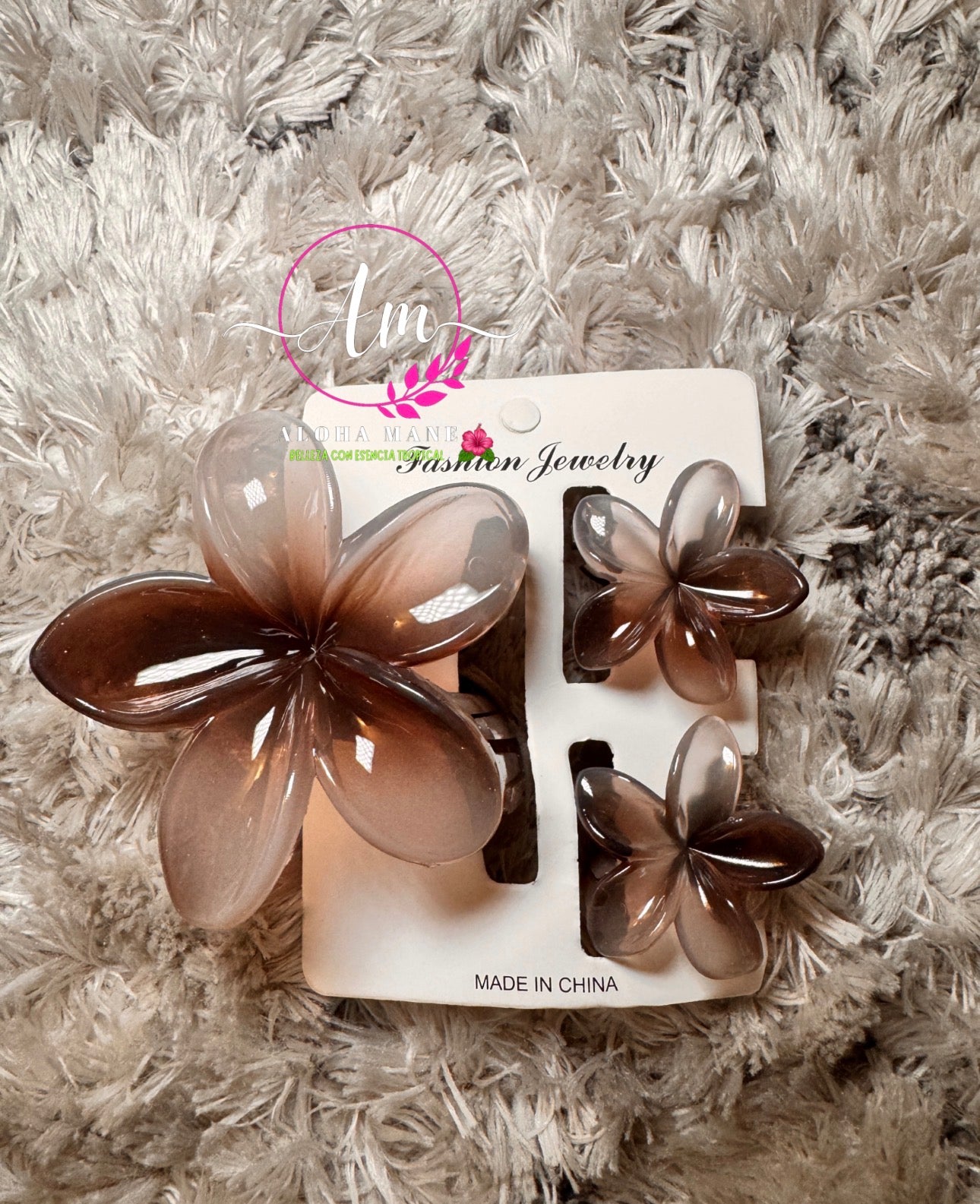 HAIR CLIPS FLOWERS GLOSSY🌺