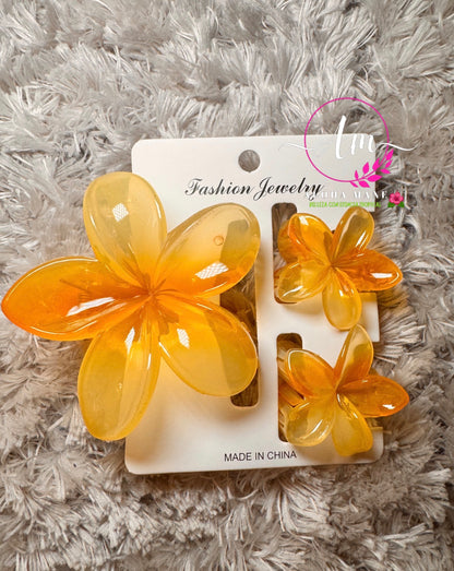 HAIR CLIPS FLOWERS GLOSSY🌺