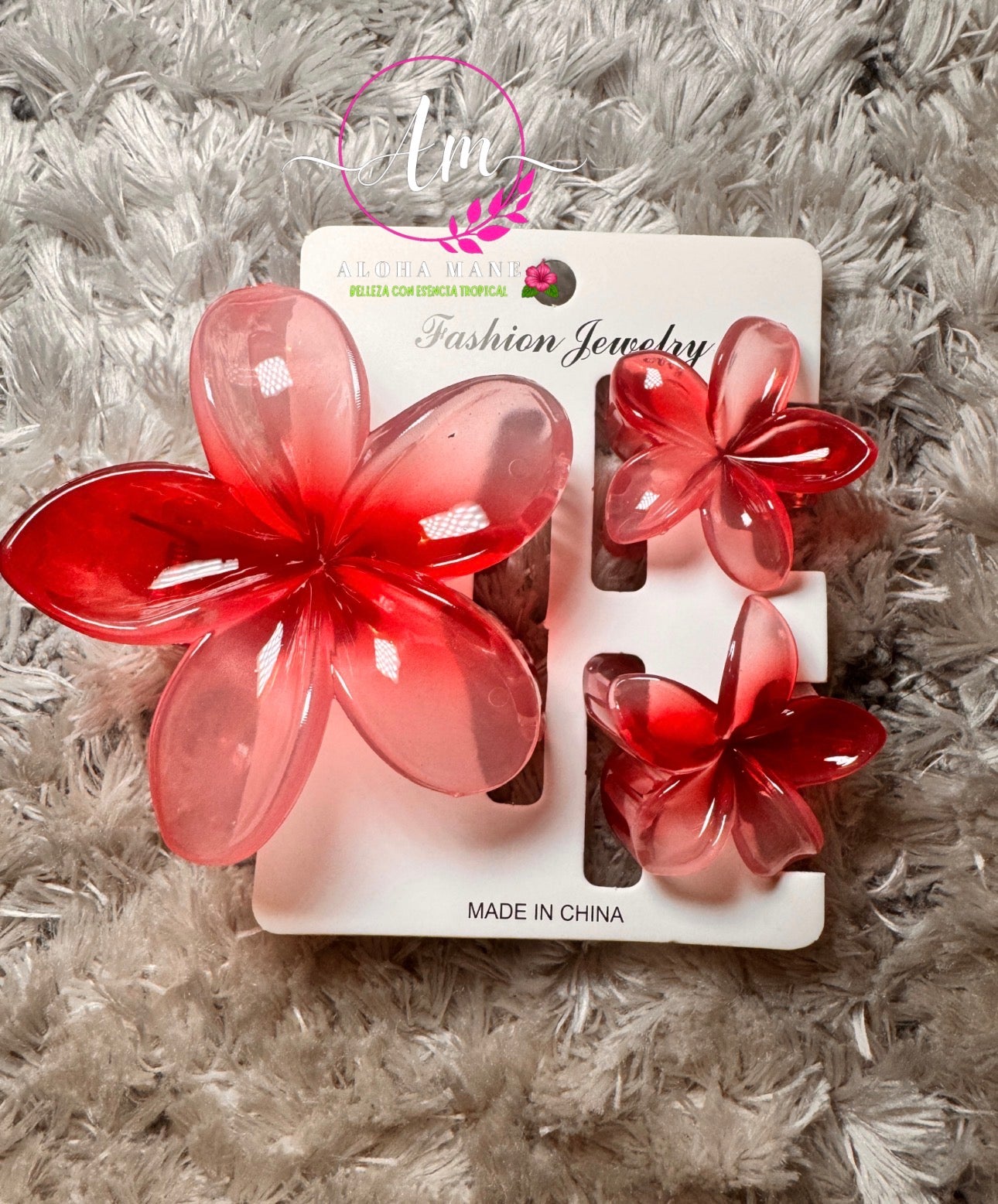HAIR CLIPS FLOWERS GLOSSY🌺