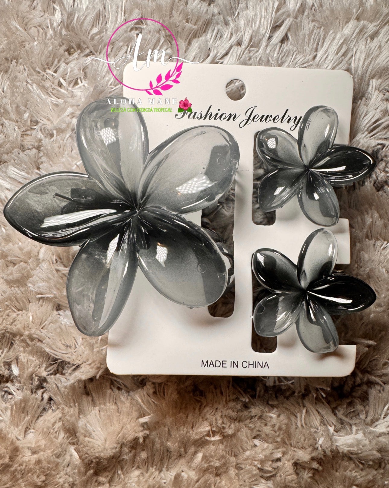 HAIR CLIPS FLOWERS GLOSSY🌺