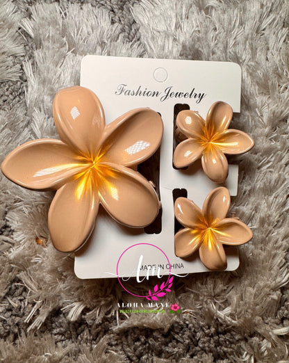 HAIR CLIPS FLOWERS GLOSSY/MATTE 🌺
