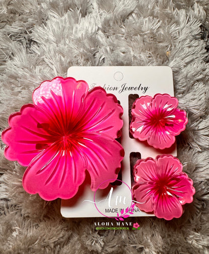 🌸 Hair Clips Flower Glossy