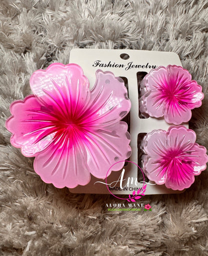 🌸 Hair Clips Flower Glossy