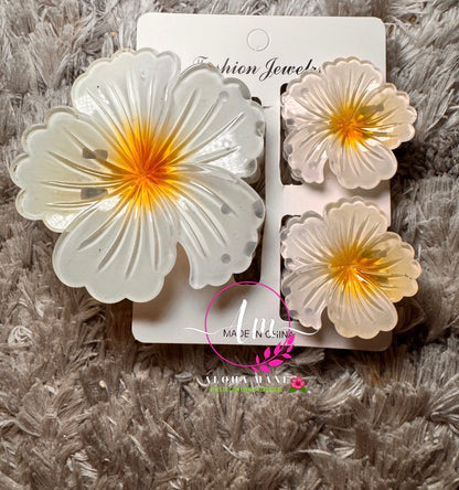 🌸 Hair Clips Flower Glossy
