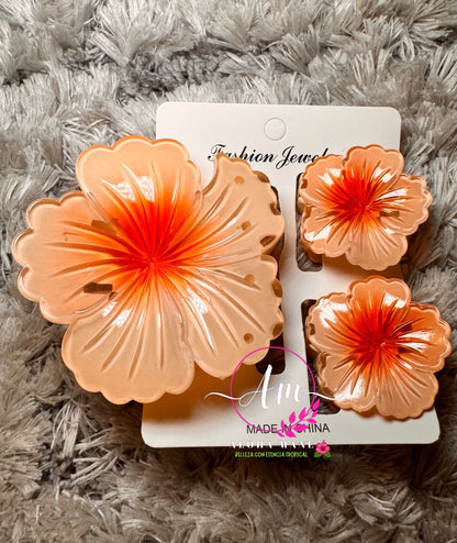 🌸 Hair Clips Flower Glossy