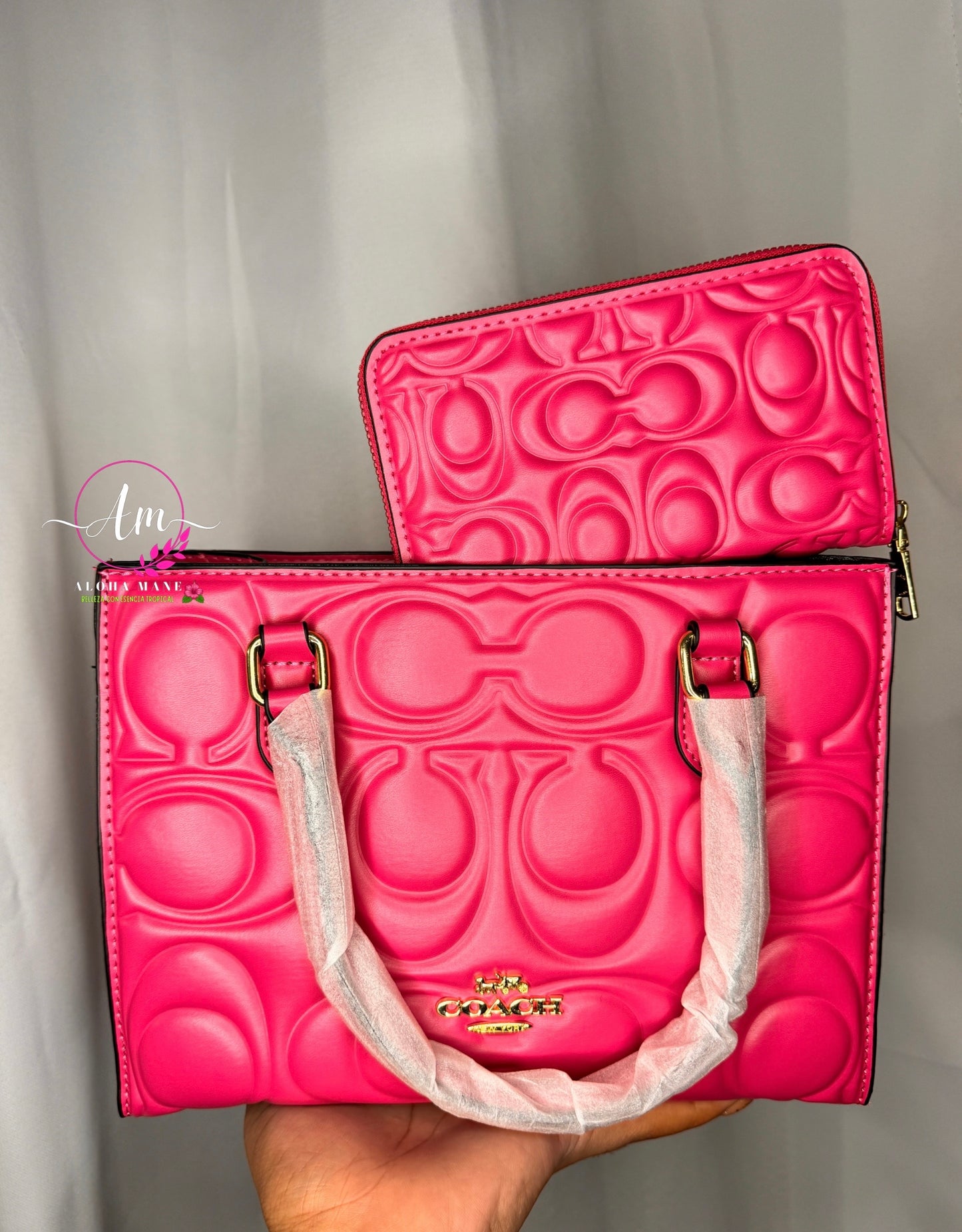 HOT PINK SET PURSE (WALLET + PURSE)