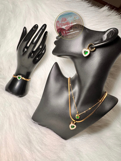 Jewelry Set Gold & Green 💚💛