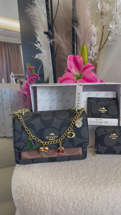 BLACK/BROWN PURSE SET🤎🖤