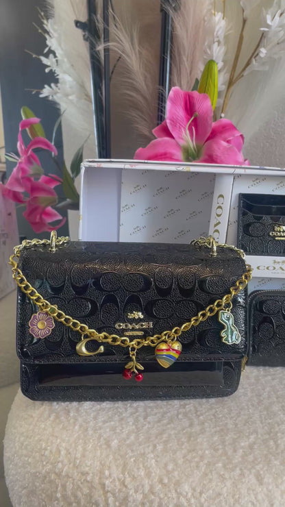 BLACK LEATHER PURSE SET!🖤